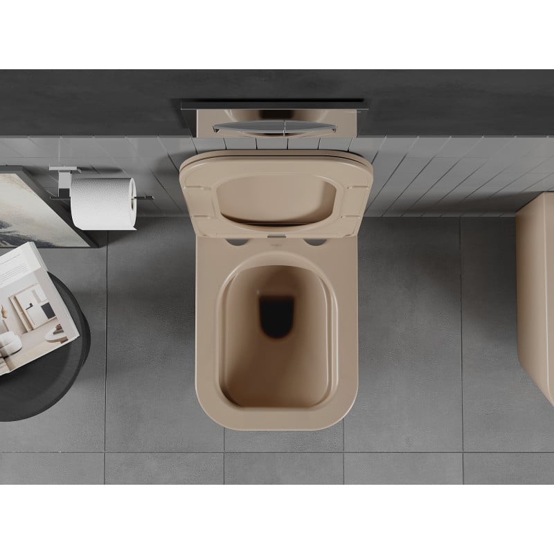Mexen Teo cuvette wc Rimless avec abattant slim à descente amortie, duroplast, cappuccino mat - 30854064