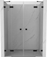 Mexen Lunar Duo porte de douche pivotante 150 cm, transparent, noir - 834D-150-000-70-00