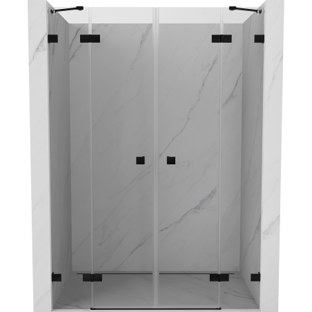 Mexen Lunar Duo porte de douche battante 160 cm, transparent, noir - 834D-160-000-70-00