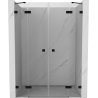 Mexen Lunar Duo porte de douche battante 160 cm, transparent, noir - 834D-160-000-70-00
