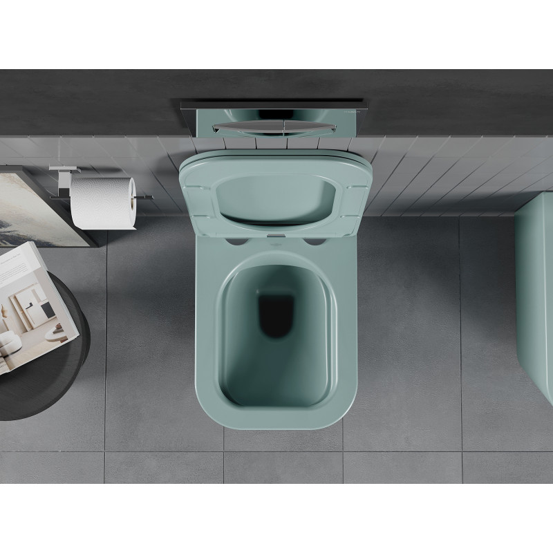 Mexen Teo cuvette wc sans rebord avec abattant à descente lente slim, duroplast, vert clair mat - 30854048
