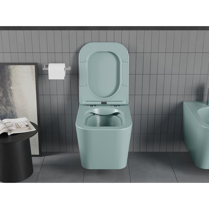 Mexen Teo cuvette WC sans bord avec abattant slim à descente progressive, duroplast, vert clair mat - 30854048