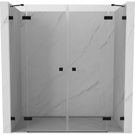Mexen Lunar Duo portes de douche pivotantes 200 cm, transparent, noir - 834D-200-000-70-00