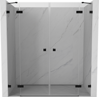 Mexen Lunar Duo portes de douche pivotantes 200 cm, transparent, noir - 834D-200-000-70-00