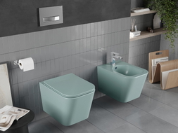 Mexen Teo cuvette wc sans rebord avec abattant à descente lente slim, duroplast, vert clair mat - 30854048