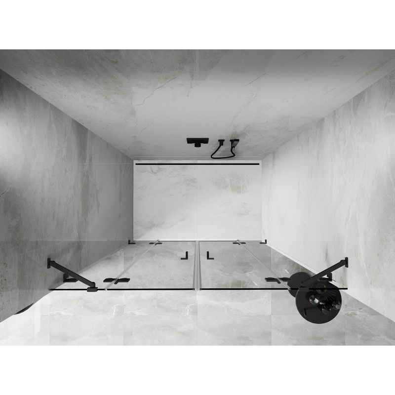 Mexen Lunar Duo porte de douche pivotantes 150 cm, transparent, métal canon - 834D-150-000-95-00