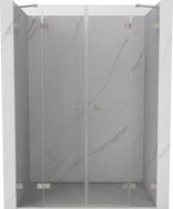 Mexen Lunar Duo portes de douche battantes 140 cm, transparentes, nickel brossé - 834D-140-000-97-00