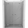 Mexen Lunar L Duo porte de douche pivotante 140 cm, transparent, chrome - 834DL-140-000-01-00