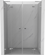 Mexen Lunar L Duo porte de douche pivotante 140 cm, transparent, chrome - 834DL-140-000-01-00