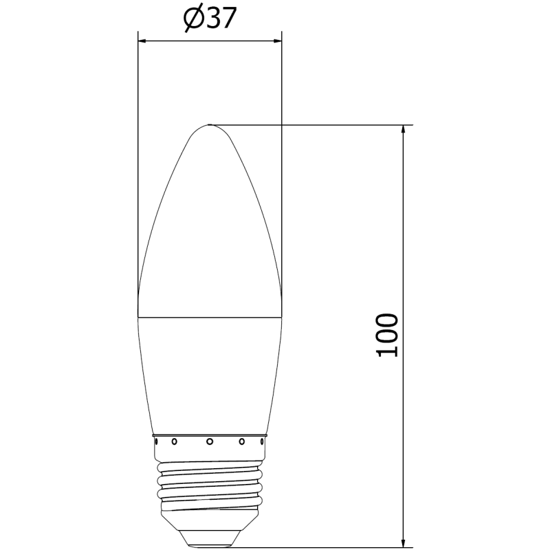 Mexen Nova Ampoule LED E27, C37, 5W, Neutre - 4000K, 525 lm - L102-E27-0540-01