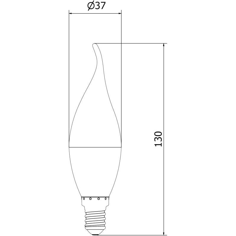 Mexen Nova Ampoule LED flamme E14, C37, 8W, Chaude - 3000K, 840 lm - L106-E14-0830-01