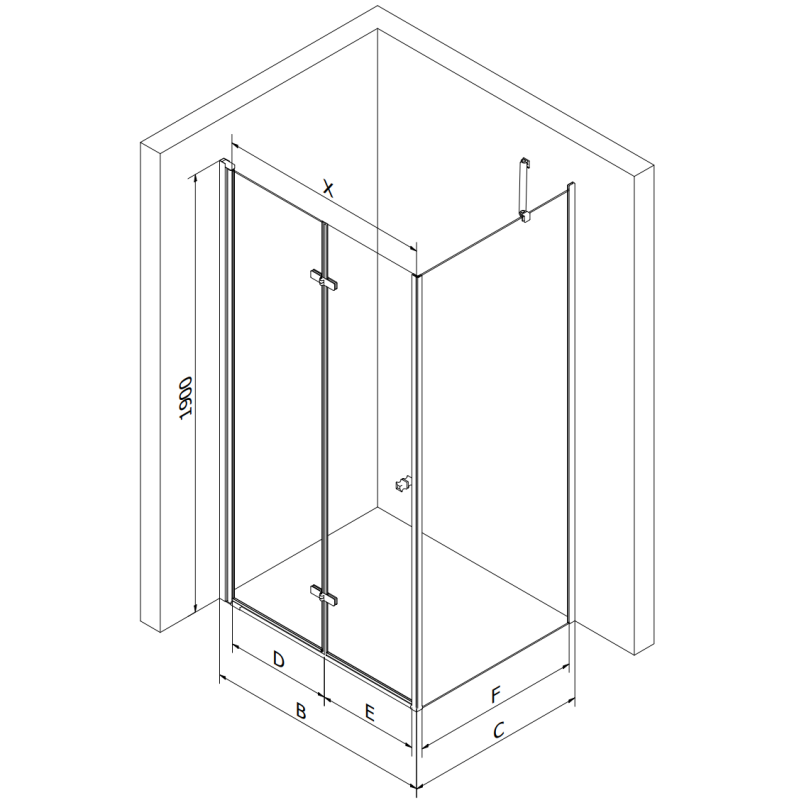 Mexen Lima cabine de douche pliable 90 x 100 cm, graphite, chrome - 856-090-100-01-40