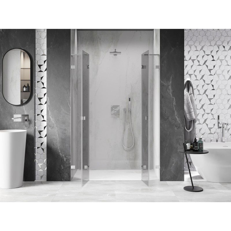 Mexen Lunar L Duo porte de douche battante 160 cm, transparent, chrome - 834DL-160-000-01-00