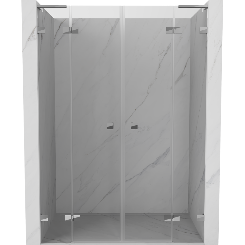 Mexen Lunar L Duo porte de douche battante 160 cm, transparent, chrome - 834DL-160-000-01-00