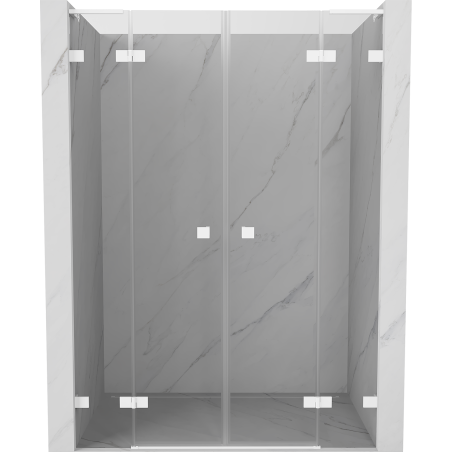 Mexen Lunar L Duo portes de douche battantes 160 cm, transparent, blanc - 834DL-160-000-20-00