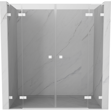 Mexen Lunar L Duo porte de douche pivotantes 180 cm, transparent, blanc - 834DL-180-000-20-00