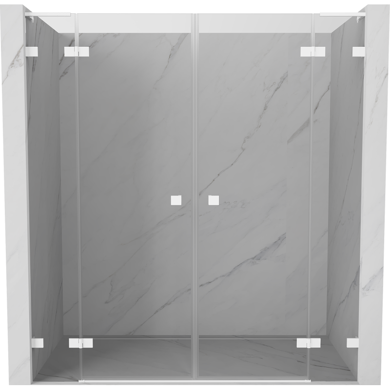 Mexen Lunar L Duo porte de douche pivotante 190 cm, transparent, blanc - 834DL-190-000-20-00
