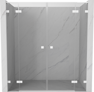 Mexen Lunar L Duo porte de douche pivotante 200 cm, transparent, blanc - 834DL-200-000-20-00