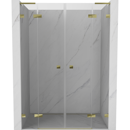 Mexen Lunar L Duo portes de douche pivotantes 140 cm, transparent, doré - 834DL-140-000-50-00