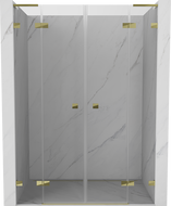Mexen Lunar L Duo porte de douche pivotante 160 cm, transparentes, dorées - 834DL-160-000-50-00