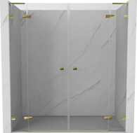 Mexen Lunar L Duo portes de douche pivotantes 190 cm, transparent, dorées - 834DL-190-000-50-00