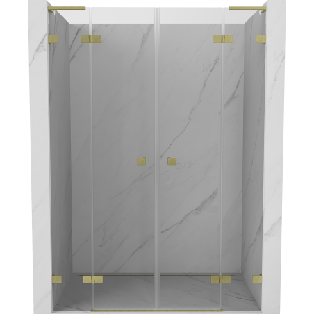 Mexen Lunar L Duo porte de douche pivotantes 150 cm, transparent, or brossé - 834DL-150-000-55-00