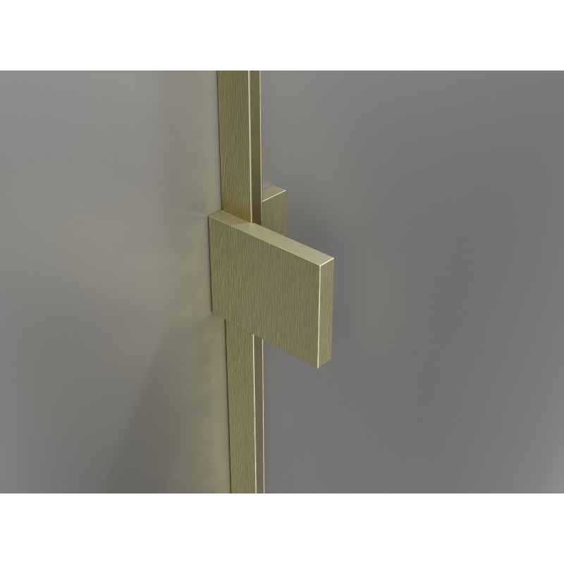 Mexen Lunar L Duo portes de douche battantes 190 cm, transparentes, or brossé - 834DL-190-000-55-00