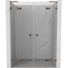 Mexen Lunar L Duo portes de douche pivotantes 160 cm, transparentes, or rose - 834DL-160-000-60-00
