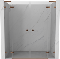 Mexen Lunar L Duo portes de douche pivotantes 170 cm, transparent, or rose - 834DL-170-000-60-00