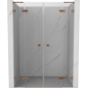 Mexen Lunar L Porte de douche double battante 160 cm, transparent, cuivre brossé - 834DL-160-000-65-00
