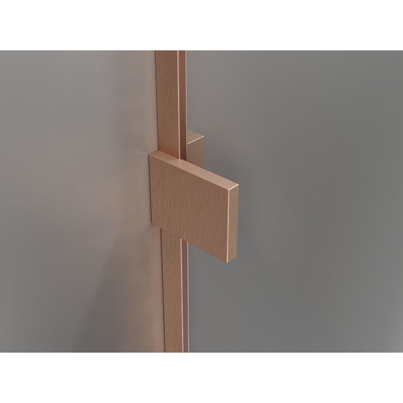 Mexen Lunar L Duo portes de douche pivotantes 190 cm, transparentes, cuivre brossé - 834DL-190-000-65-00