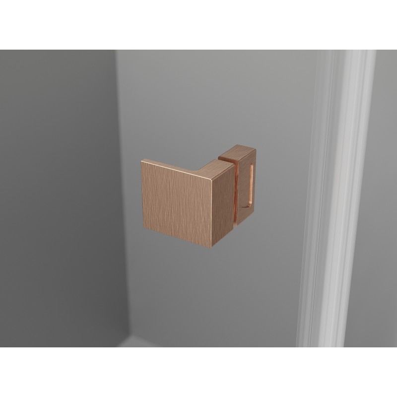 Mexen Lunar L Double porte de douche battante 200 cm, transparent, cuivre brossé - 834DL-200-000-65-00