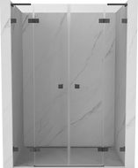 Mexen Lunar L Duo portes de douche pivotantes 140 cm, transparent, gris canon brossé - 834DL-140-000-66-00