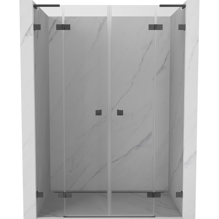 Mexen Lunar L Duo porte de douche pivotante 150 cm, transparent, gris pistolet brossé - 834DL-150-000-66-00