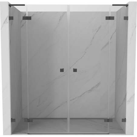 Mexen Lunar L Duo portes de douche pivotantes 170 cm, transparent, gris canon brossé - 834DL-170-000-66-00