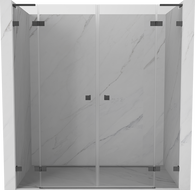 Mexen Lunar L Duo portes de douche battantes 200 cm, transparentes, gris canon brossé - 834DL-200-000-66-00
