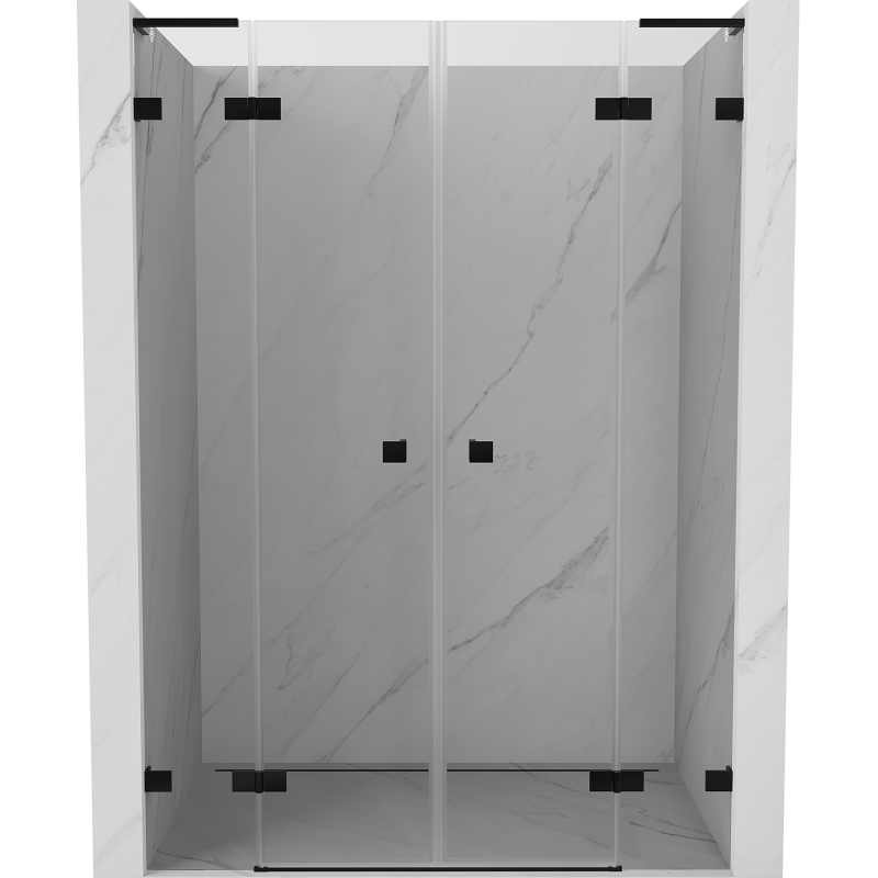 Mexen Lunar L Duo porte de douche pivotante 150 cm, transparentes, noires - 834DL-150-000-70-00