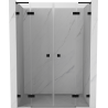 Mexen Lunar L Porte de douche pivotante Duo 160 cm, transparent, noir - 834DL-160-000-70-00