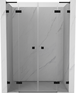 Mexen Lunar L Porte de douche pivotante Duo 160 cm, transparent, noir - 834DL-160-000-70-00