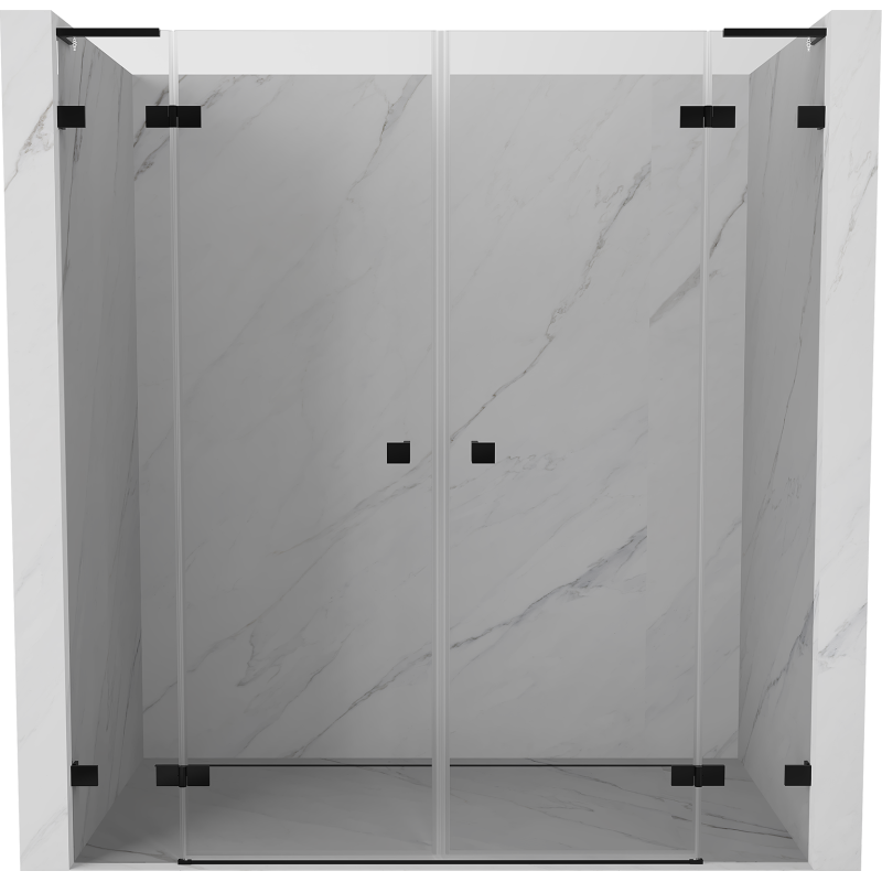 Mexen Lunar L Duo portes de douche pivotantes 200 cm, transparent, noir - 834DL-200-000-70-00