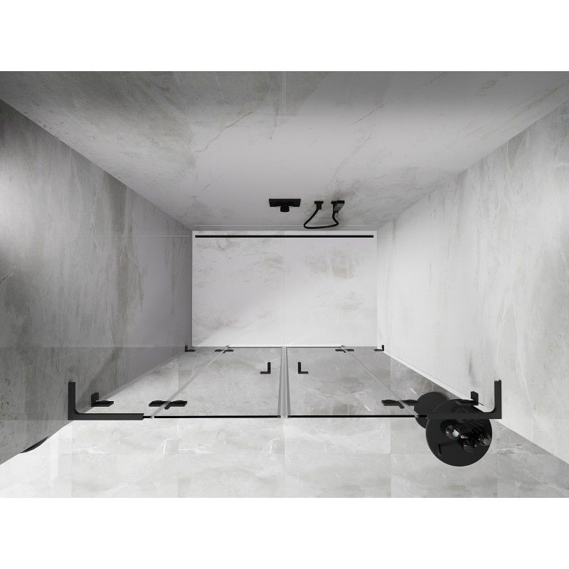 Mexen Lunar L Porte de douche pivotante duo 150 cm, transparent, gun metal - 834DL-150-000-95-00