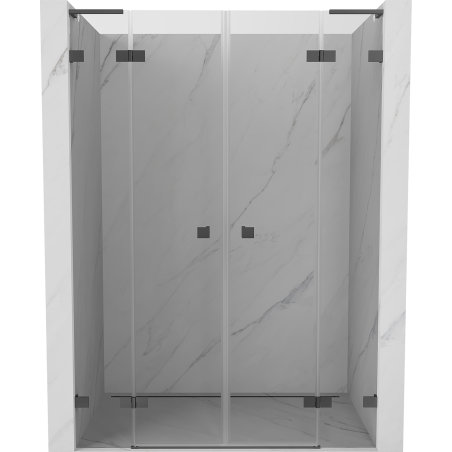 Mexen Lunar L Duo portes de douche pivotantes 160 cm, transparentes, canon de fusil - 834DL-160-000-95-00