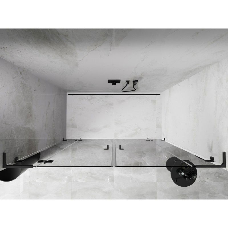 Mexen Lunar L Duo portes de douche pivotantes 170 cm, transparent, métal canon - 834DL-170-000-95-00