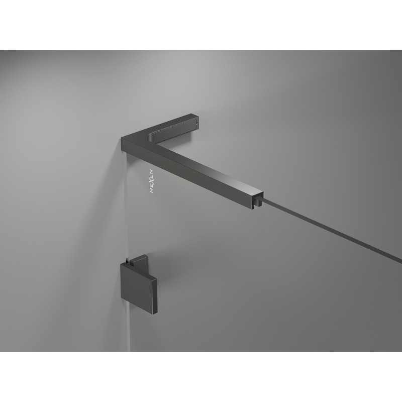 Mexen Lunar L Duo portes de douche pivotantes 190 cm, transparent, métal gun - 834DL-190-000-95-00