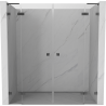 Mexen Lunar L Duo portes de douche pivotantes 200 cm, transparent, métal gun - 834DL-200-000-95-00