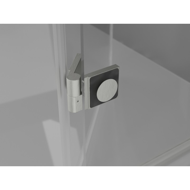 Mexen Lunar L Duo portes de douche pivotantes 160 cm, transparentes, nickel brossé - 834DL-160-000-97-00