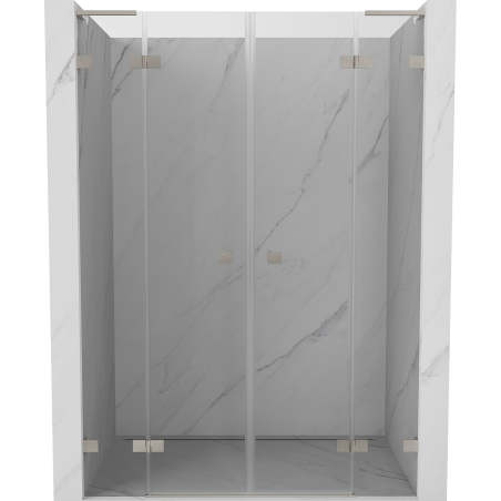 Mexen Lunar L Duo portes de douche pivotantes 160 cm, transparentes, nickel brossé - 834DL-160-000-97-00