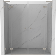 Mexen Lunar L Duo portes de douche pivotantes 170 cm, transparent, nickel brossé - 834DL-170-000-97-00
