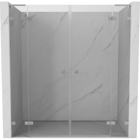 Mexen Lunar L Duo portes de douche battantes 200 cm, transparentes, nickel brossé - 834DL-200-000-97-00