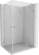 Mexen Lunar Duo cabine de douche pivotante droite 120 x 75 cm, transparent, chrome - 834-120P-075L-01-00